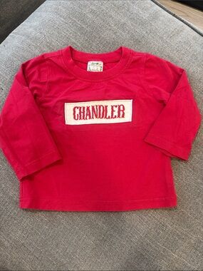 Red Kids Long-Sleeve Name Patch Shirt - Unbranded